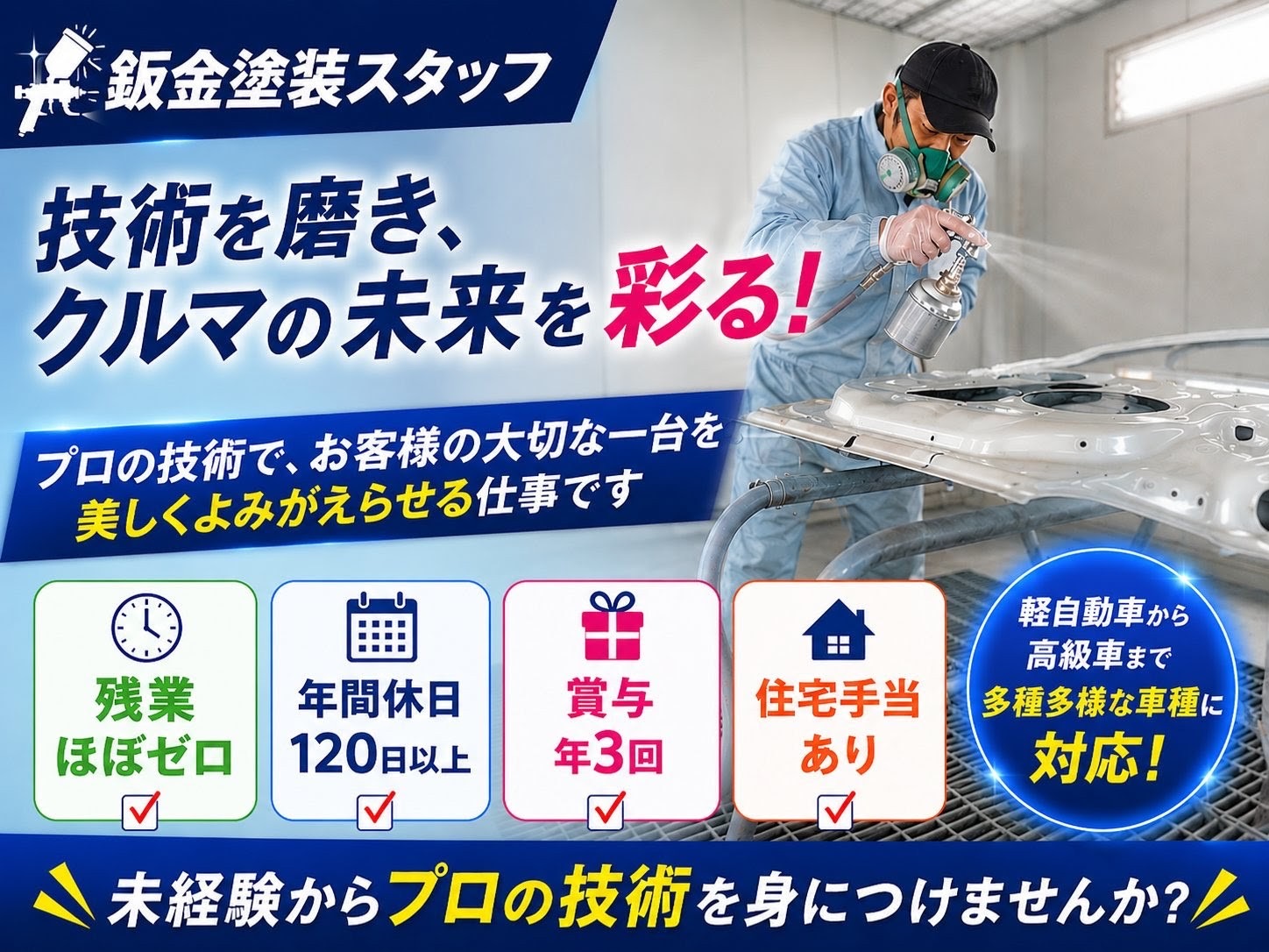 鈑金塗装スタッフ募集